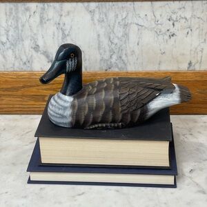 Vintage Hand Painted Duck with Glass Eyes